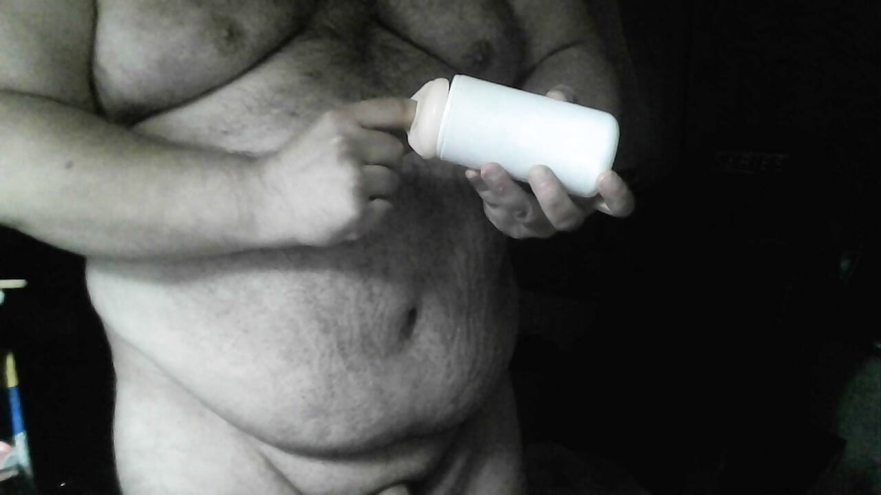 I Fuck a Fake Pussy and Jerk My Cock Hard Until I Cum Hot