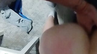 Fingering beautiful pussy from behind
