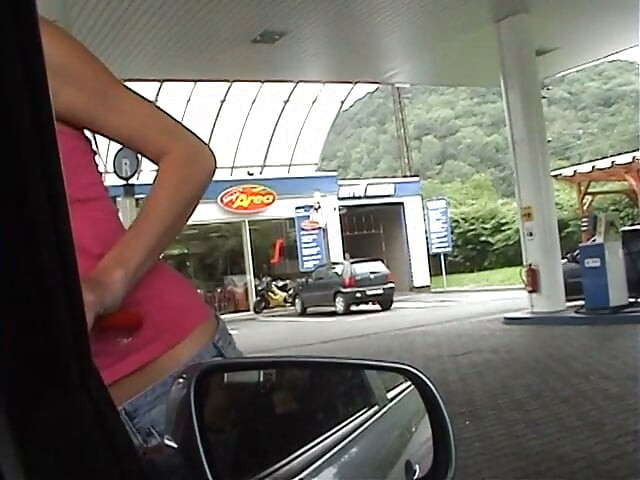 Picking up a girl on a gas station