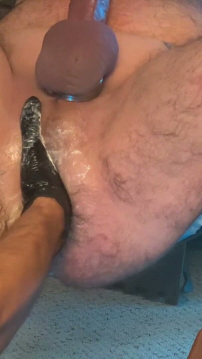 Fisted in the sling by Fire281. Digging the riding crop slapping against my ass, cock and balls.  Came hard at the end | Clip 1