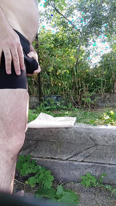 Jerk off in Garden