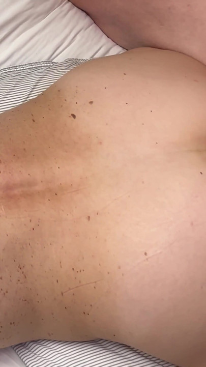 Powerful moment from "Slim hairy MILF fuck missionary and prone"