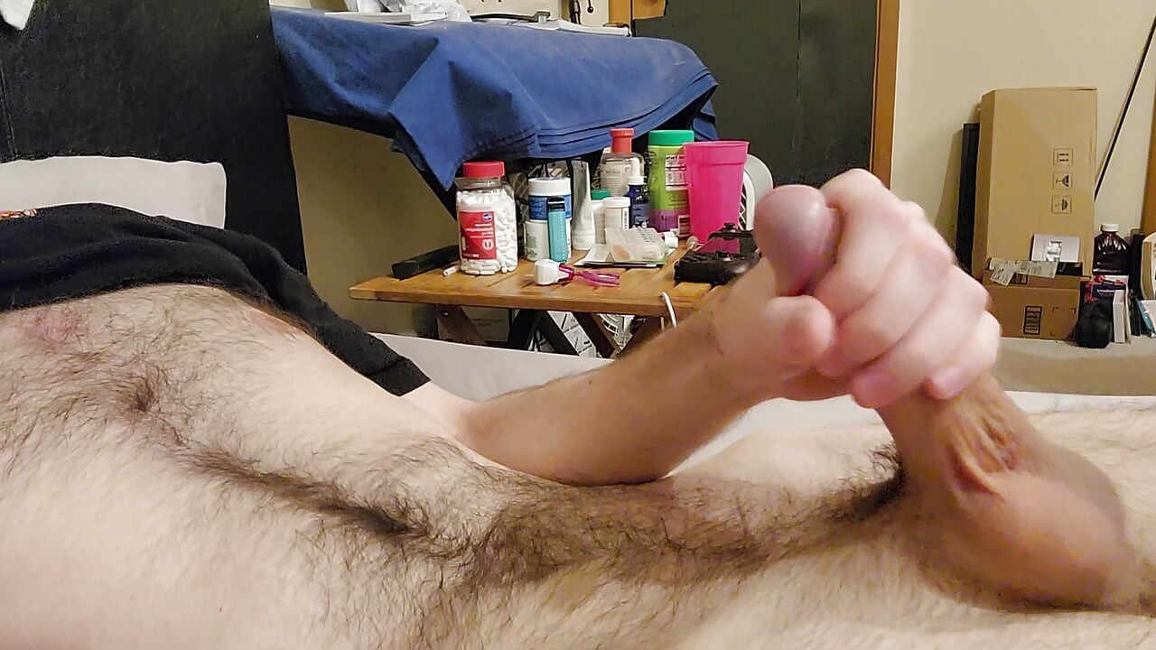 Hairy Twink Cums on his Tummy, Closet Boy Masturbating