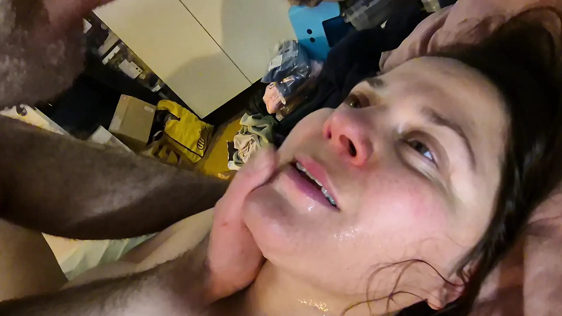 She loves her new G-spot in her throat