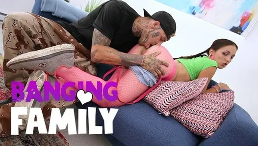 Banging Family - Big Cock Destroy Her Pussy!