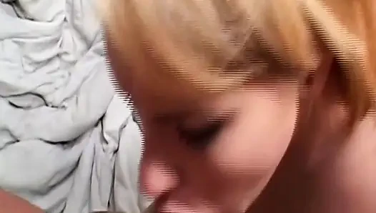 Experienced Blonde Babe Throats Massive Cock with Drooling Intensity