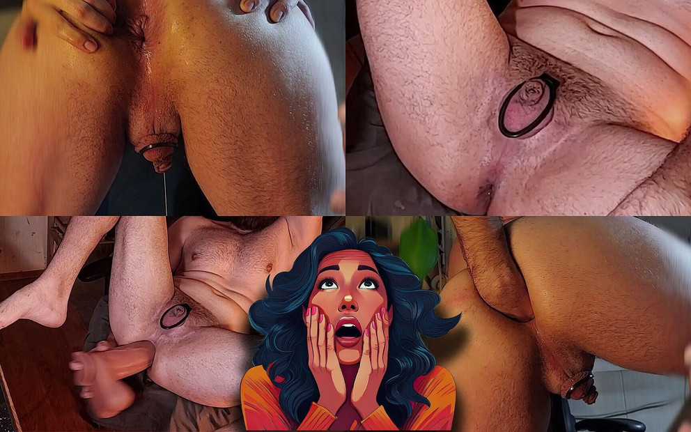 Fisting in Fufu Chastity After Giant Dildo