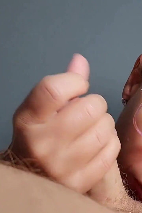Intimate POV Glasses Blowjob, Cum Swallow