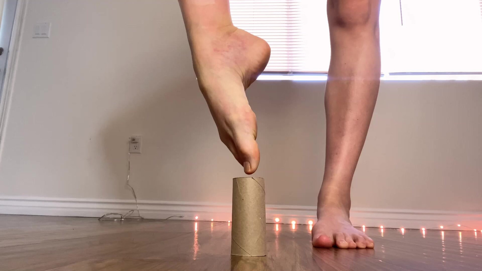 Crushing Toilet Paper Rolls Barefoot