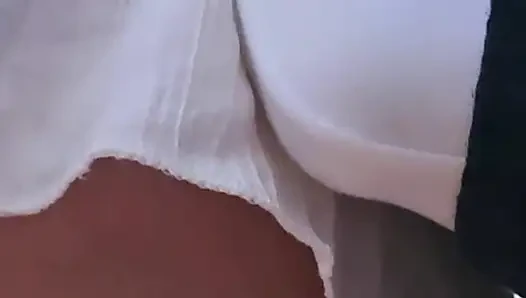 Underskirt CUM Hard Inside Her Panties On Crowded Train. Stranger's Dirty Fantasy