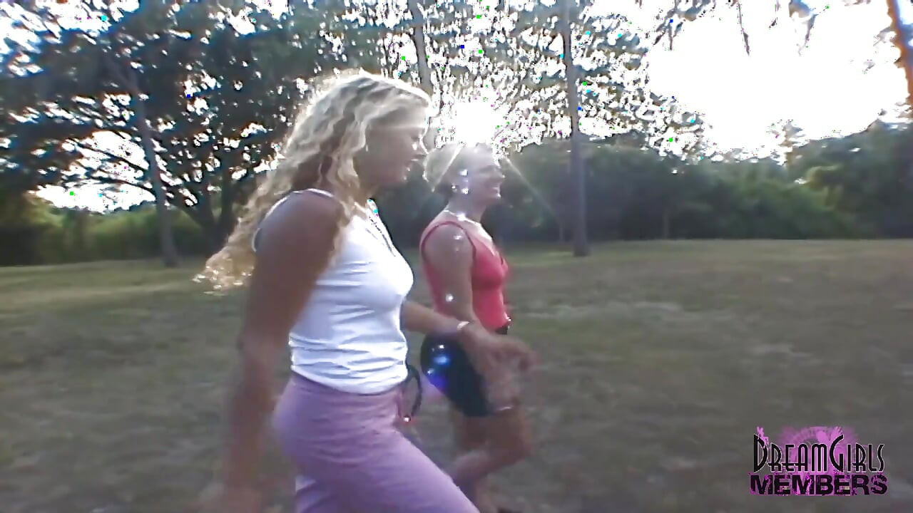 Park Flashing with Two Cute College Girls