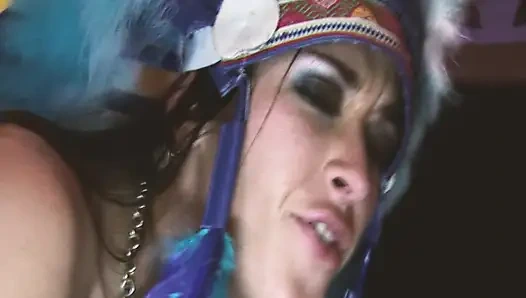 Lingerie&sex Scene-2 DP Orgy at a Costume Party with Beauties in Lingerie