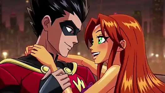 STARFIRE & ROBIN STEAMY PENTHOUSE ROMANCE - Hot 3D Anime Couple