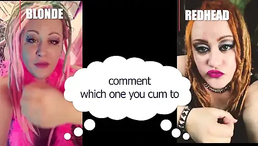 Комментарий, какой из них заставил тебя кончить, блондинка или рыжая натуральная версия