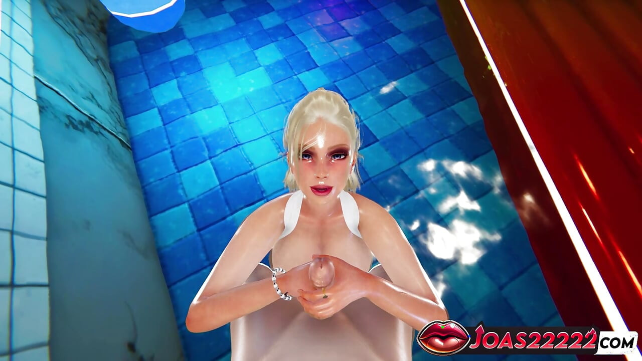 Jenny Summers piscina animación 3D - titfuck mojada, paja en agua, corrida de garganta profunda en hentai sin censura