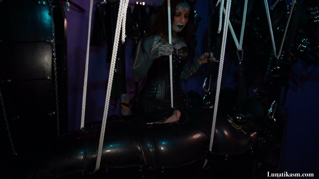 Milked in an inflatable bodybag _ Mistress Lunatika