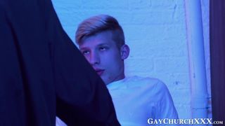 Naughty priest seduces younger gay and drills his ass bare