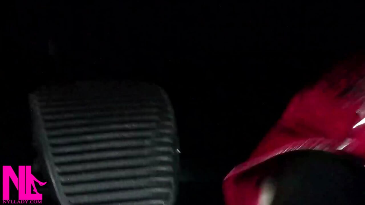 Pedal Pumping and Relaxing My Hosed Feet in Red Pattent Flats