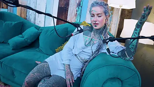 I talk about F - Fear - ASMR podcast SFW talking goth skinny girl dreadlocks tattoo model inked girl