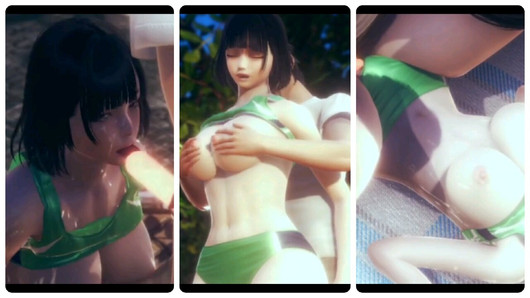 変態3d-スポーツウェアの巨乳少女