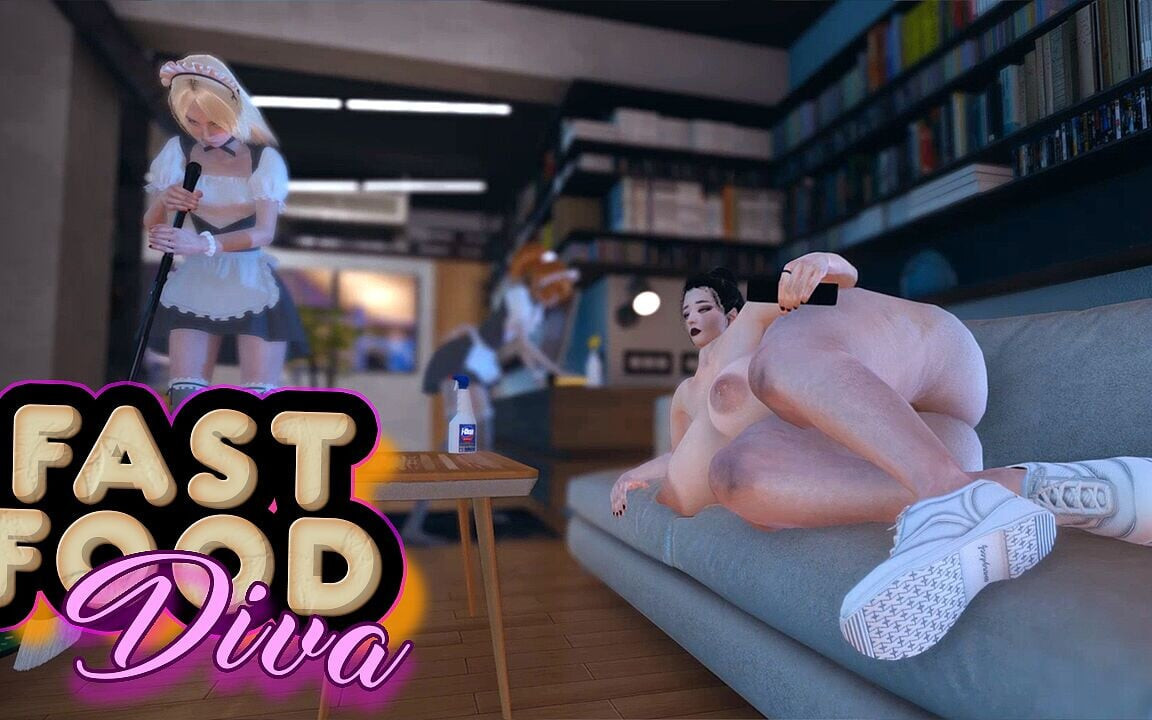 phaast phood diva. do naukraani tivi dekhte hue apni maalkin ka maja leti hain. Emptie41