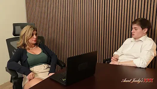 AuntJudysXXX - 42yo Busty Boss MILF Andie Anderson Fucks an Employee at the Office