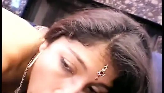 Lusty brunette dressed in Indian Style seduces two horny dudes