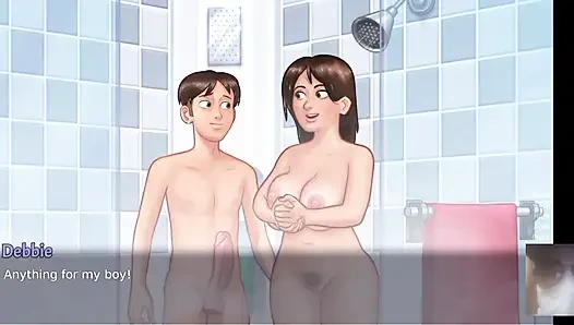 Milf Step-Mom Debbie All Shower lewd Scenes! summer time saga new update