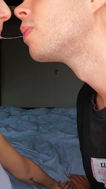 Wild Tongues, Slobber and Saliva Kissing with stepsister. 4K | Clip 1