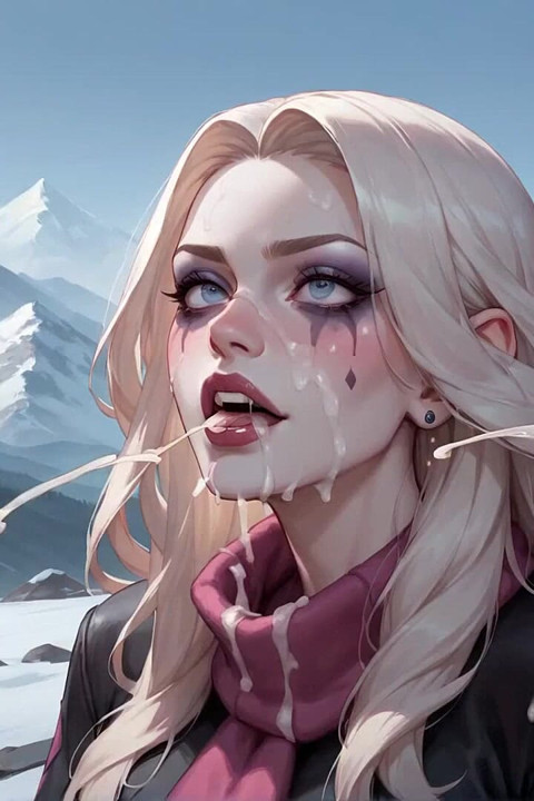 Snow Queen's Wet Climax in Alpine Peaks