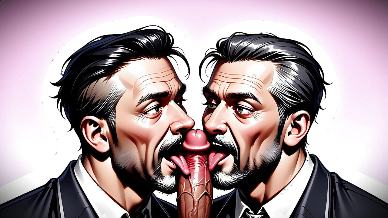 Des hommes porno en ia partagent une bite