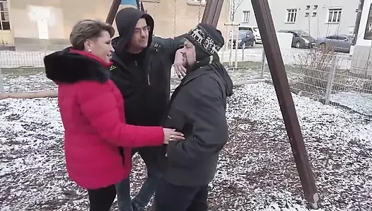 Sexy MILF Jenny Hardt Meets Strangers and Gets a Hot Threesome