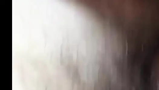 Поедание волосатой киски, трах раком и душ из спермы на живот жены