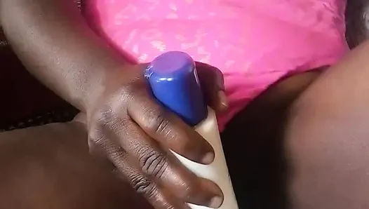 It's a Girl at Home Try to Give Herself a Fun