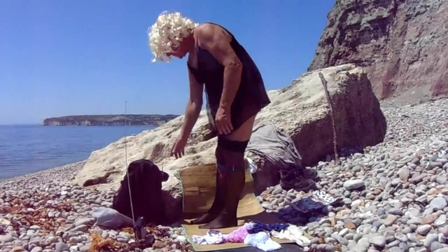 Fun wig on beach