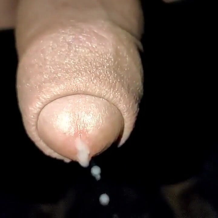 Close up Slow Motion - Cum Dripping Out of Uncut Cock