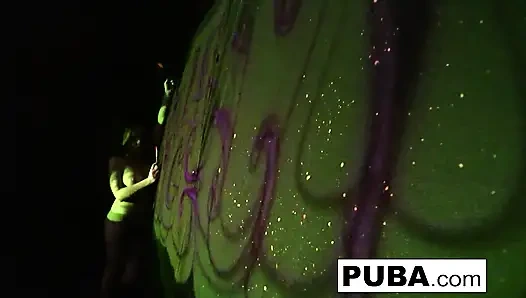 Busty Natasha Shoots A Fun And Sexy Black Light video