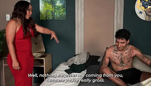 Stepmother can't stand her stepson's messiness anymore and would rather have sex with him.