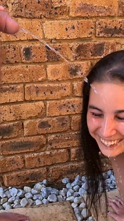 Slow motion face piss for human toilet teen | Clip 1