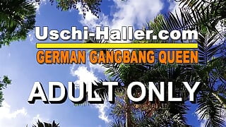 Thressome with MILF Uschi Haller From Germany on the Rooftop of an Adult Movie Theater