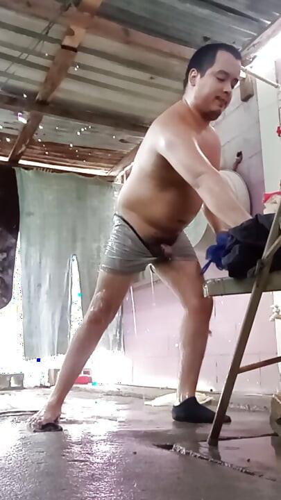 Jesus in boxer pulling his penis 171