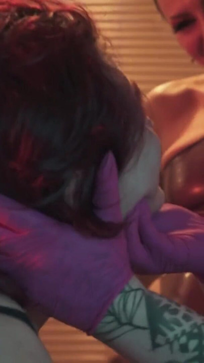 Lesbian Strap-on Gangbang Orgy - Five Dommes, One Subgirl | Clip 1