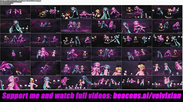 Miku With Girls - Sexy Dance + Gradual Undressing (3D HENTAI)