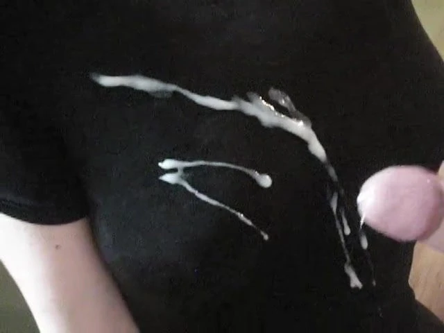 homemade cumshot on tits - clothed - shirt