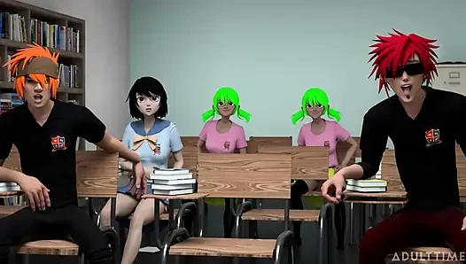 Хентай секс студентки эпизод 2 - хентай милфа с большими сисечками вымаливает сперму студента перед всем классом!