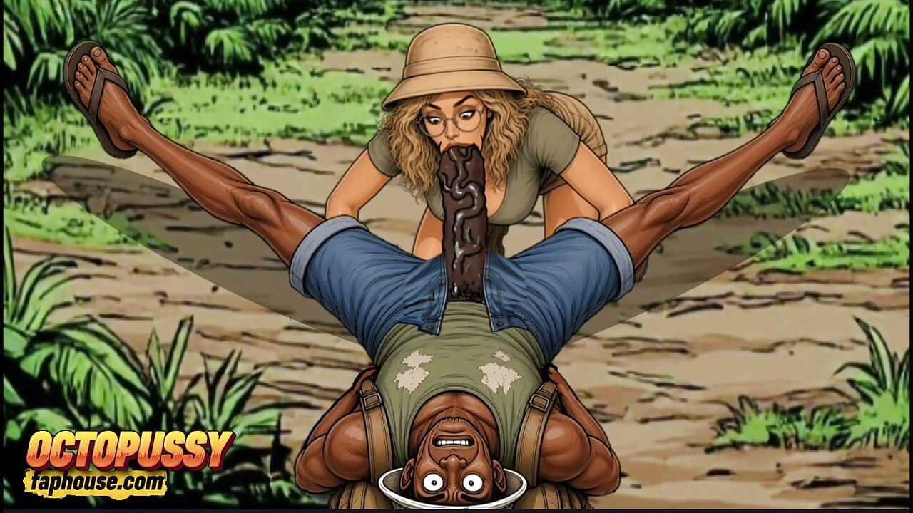 Extreme Blowjob and Fucking in the Jungle, White Wife and BBC