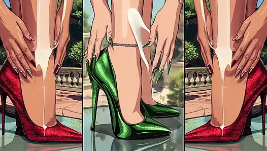 Yüksek topuklu ayakkabılar alle sitelerinden boşalıyor ateşli anime kızları tarafından yalanacak