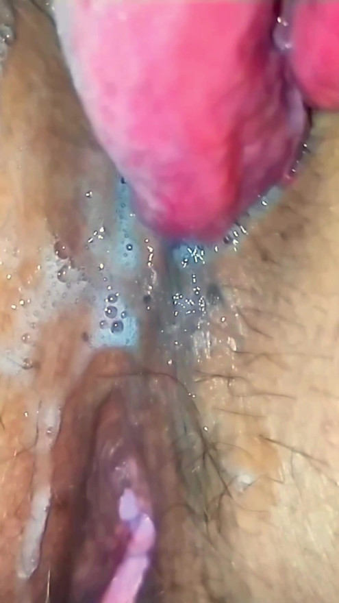 Tip of the tongue massages the edges of the married woman's asshole
