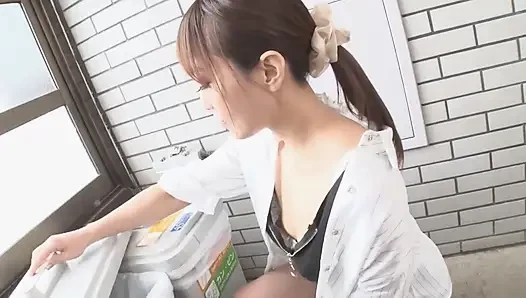 Hina Kusakabe, веселый без лифчика, утренняя жена