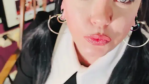 Wednesday Addams Smokes A Cigarette For Her Ghouls! Tina Snua Smoking A Cork Cig - OMI Snap Inhales OME Drifting